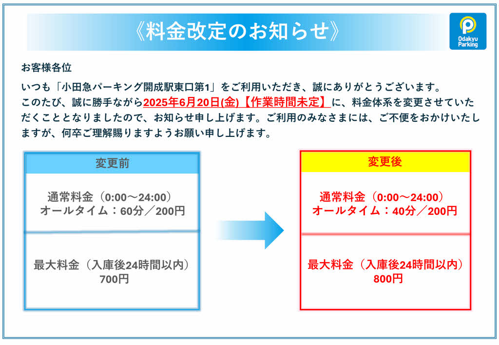 小田急パーキング開成駅東口第1_小田急パーキング（駐車場）